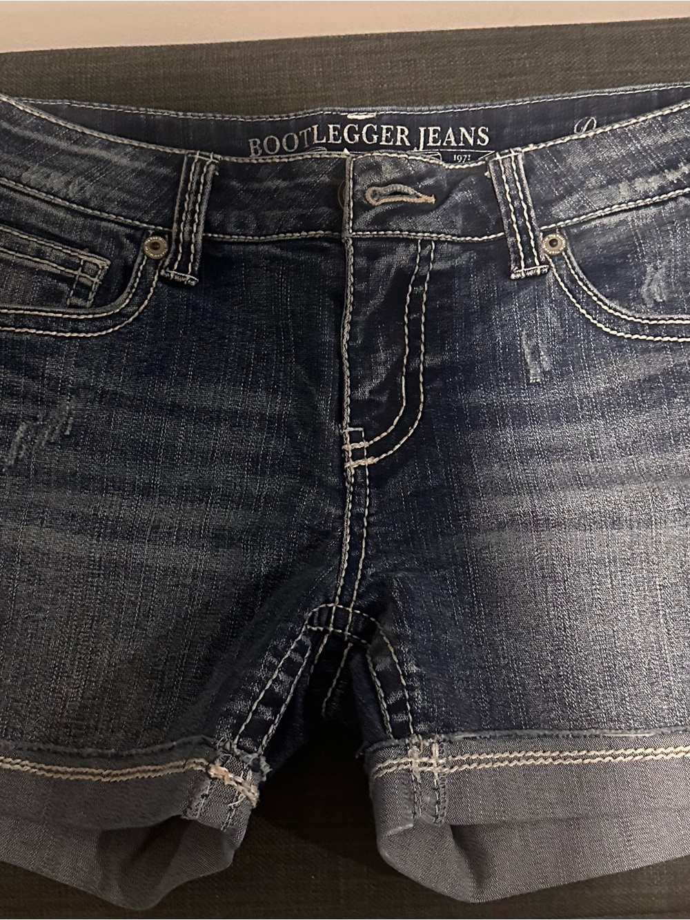 Bootlegger Women’s Dark Indigo Boyfriend Jeans Shorts